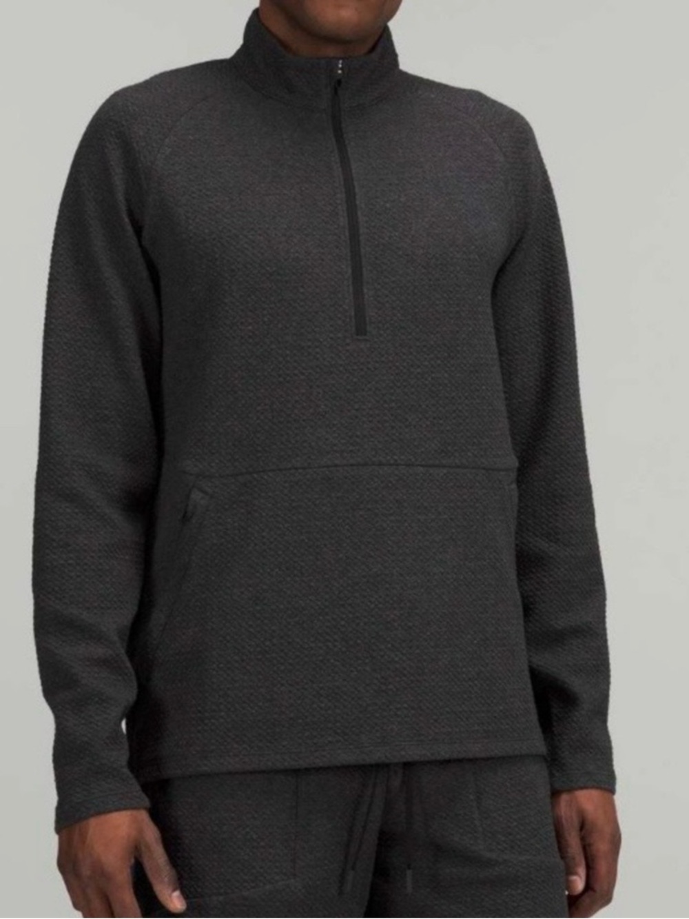Lululemon At Ease Half-Zip Heathered Black Size XL